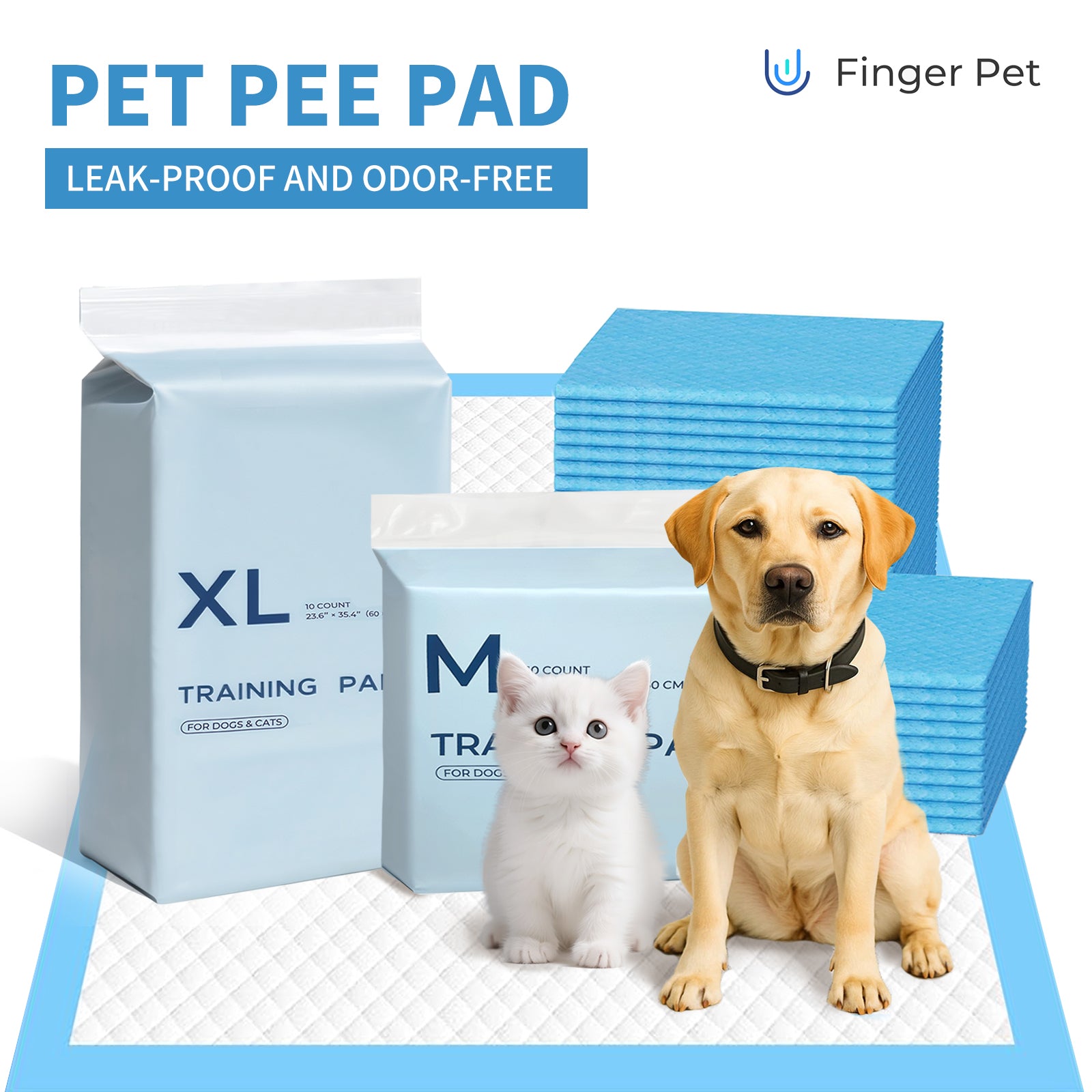 Disposable Pet Pee Pads – Blue, Leak-Proof, Perfect for Travel & Training