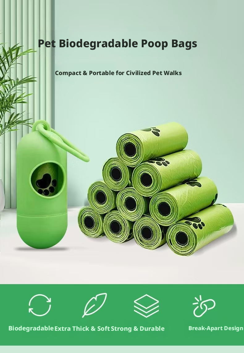 Scented Thick Dog Poop Bags – Flat Roll, Biodegradable, Leak-Proof Pet Waste Bags