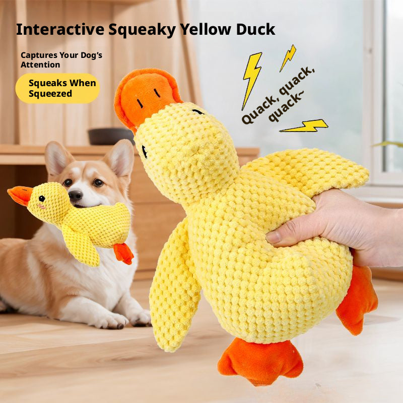 Interactive Plush Duck Toy for Dogs – Squeaky, Tough & Chewable, Perfect for Teething, Cuddling & Solo Play