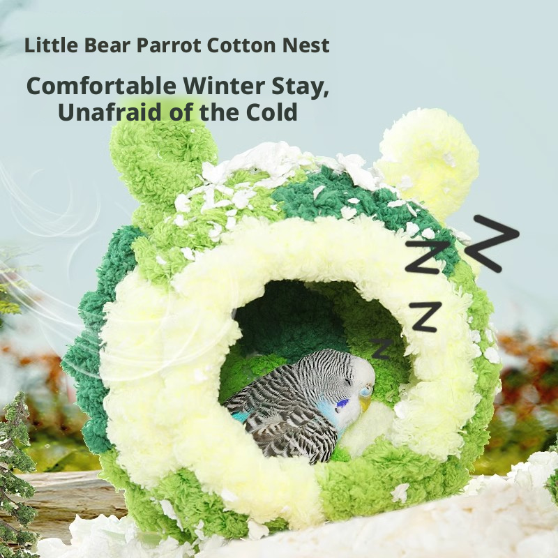 Warm Bird Nest – Thick Cotton Winter Nest for Parrots & Small Birds – Hanging Breeding Nest for Bird Cages