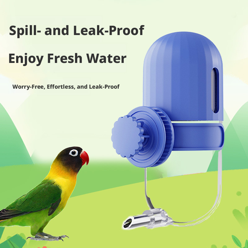 Automatic Parrot Water Feeder – No-Drip Siphon Water Bottle for Cockatiels, Large Size