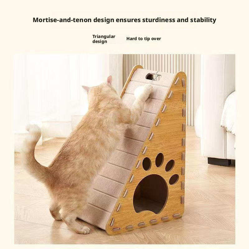 Corner Cat Scratcher & Bed – Triangular Vertical Felt Scratcher, Wear-Resistant, Non-Shedding, Prevents Sofa Scratching