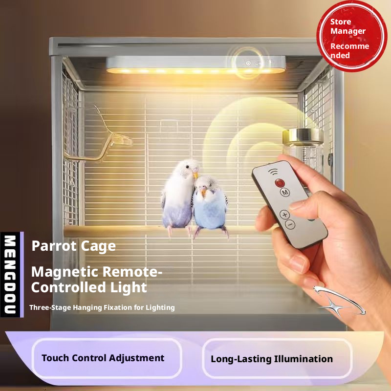 Bird Cage Ambient Light – Smart 3-Color Temperature Night Light for Parrot Cages