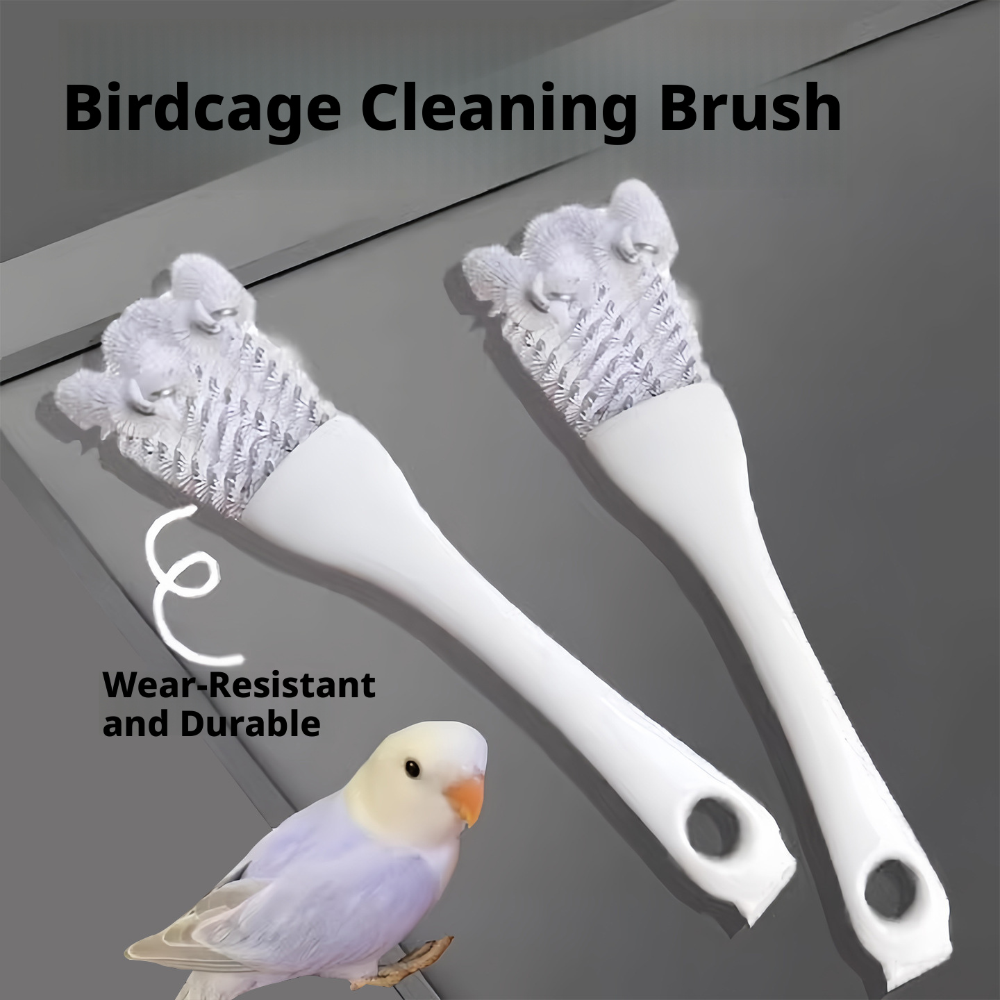 Multifunctional Bird Cage Cleaning Brush, Scraper, and Poop Remover Tool for Parrot Cages