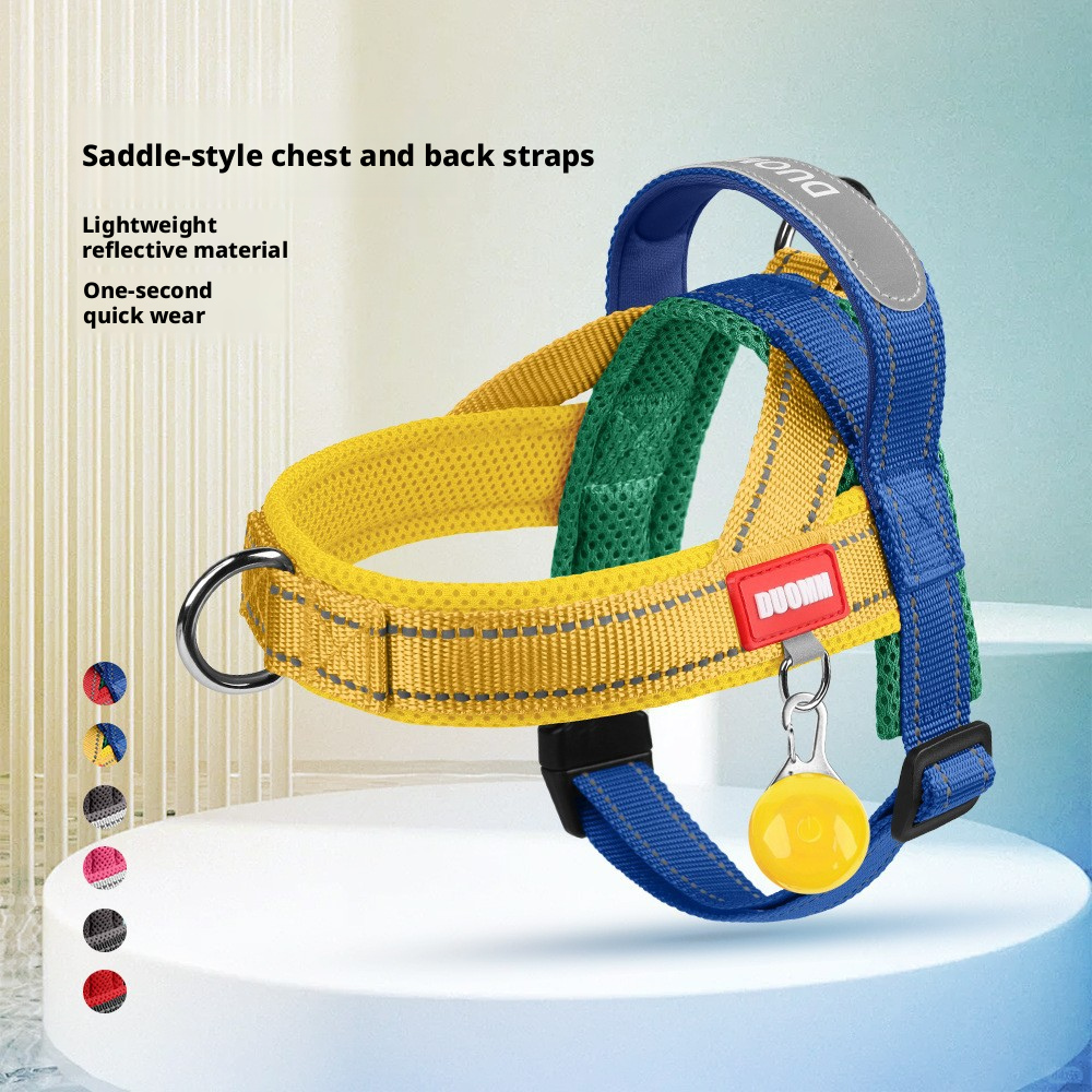 Anti-Shock Dog Harness – Reflective Saddle Vest, Escape-Proof, Outdoor Leash for Small Breeds