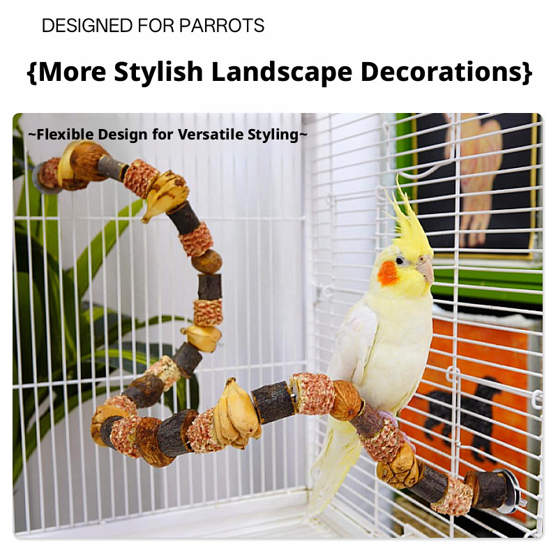 Parrot Climbing Ladder Toy – Chewing & Teeth Grinding Perch for Lovebird & Cockatiel, Cage Accessory