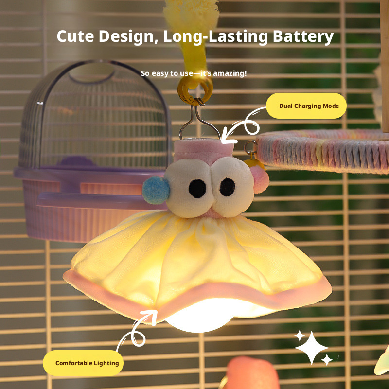 Bird Cage Ambient Night Light – Magnetic Anti-Startle Lamp for Parrot Cages