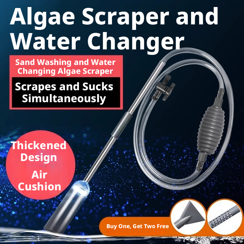 Aquarium Siphon Vacuum – Automatic Gravel Cleaner & Poop Suction for Fish & Turtle Tanks