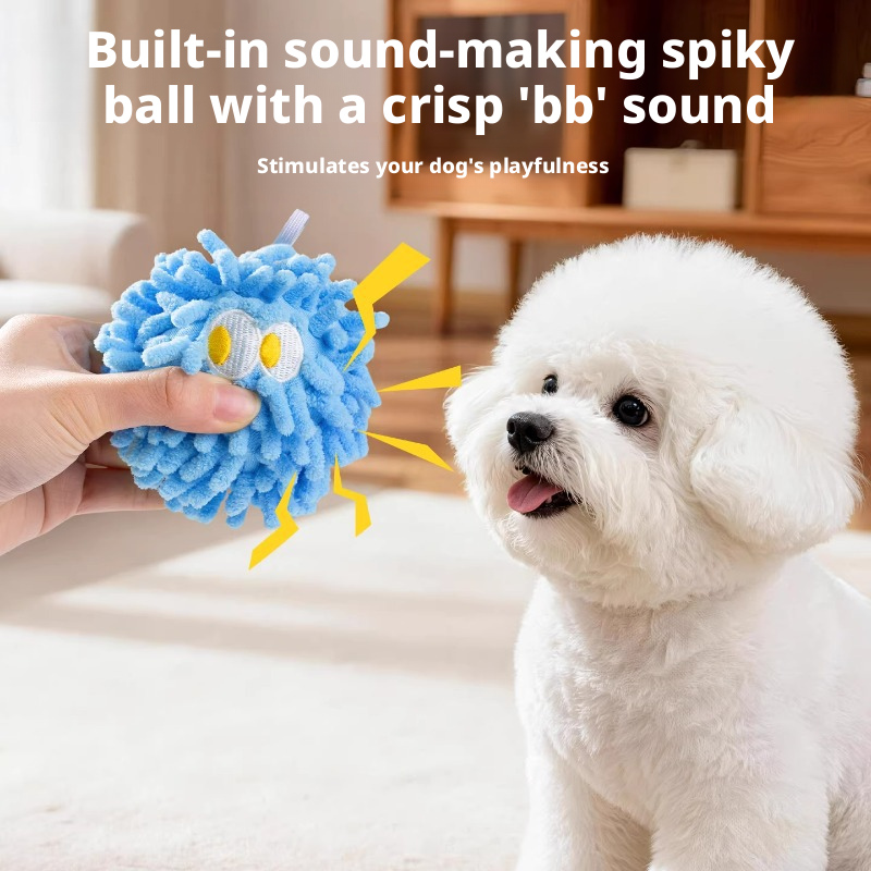 Squeaky Mop Ball Dog Toy – Durable Chew Toy for Teeth Cleaning & Boredom Relief