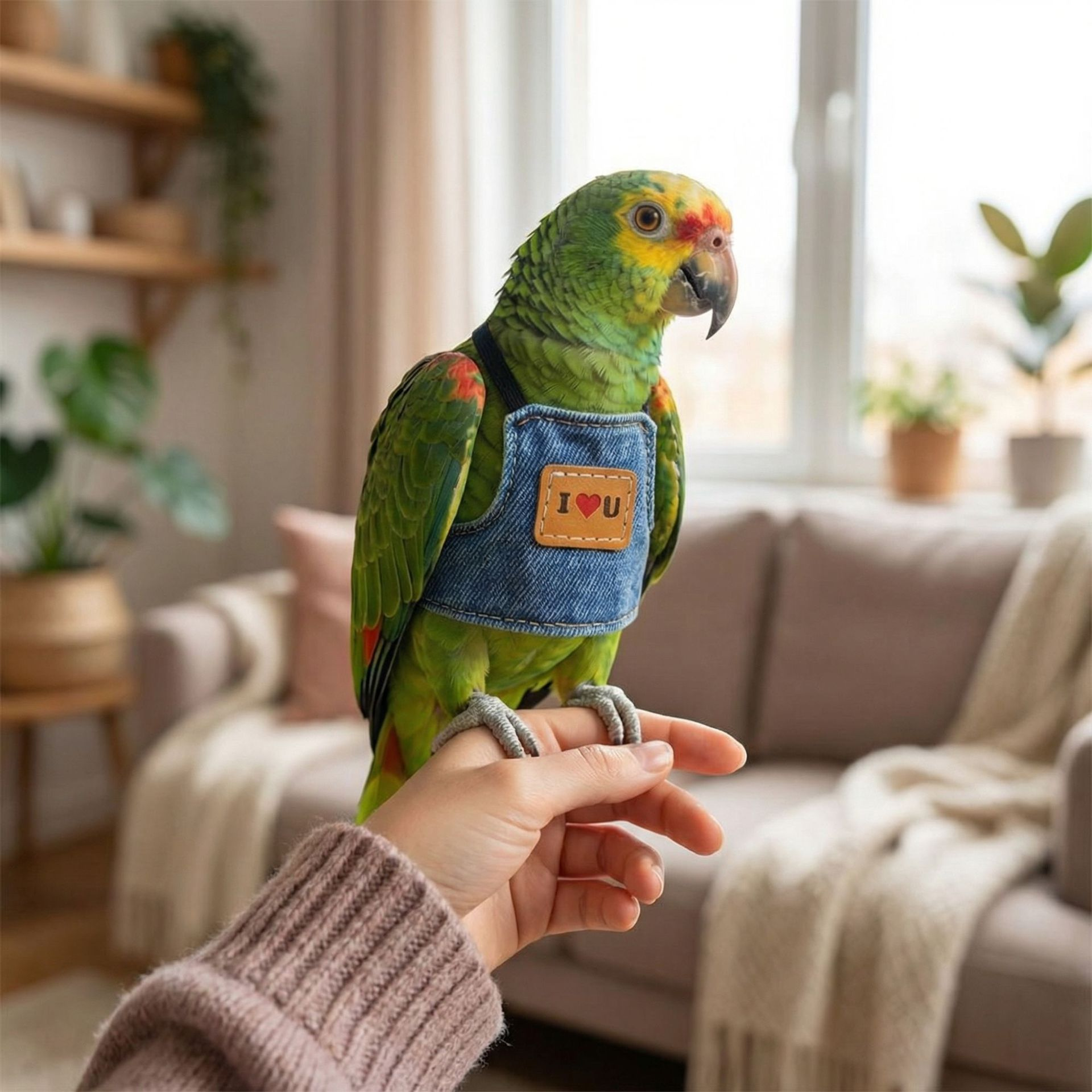 Parrot Harness & Leash – Flight Suit Training Lead for Cockatiels, Budgies, Lovebirds, Outdoor Flying & Walking