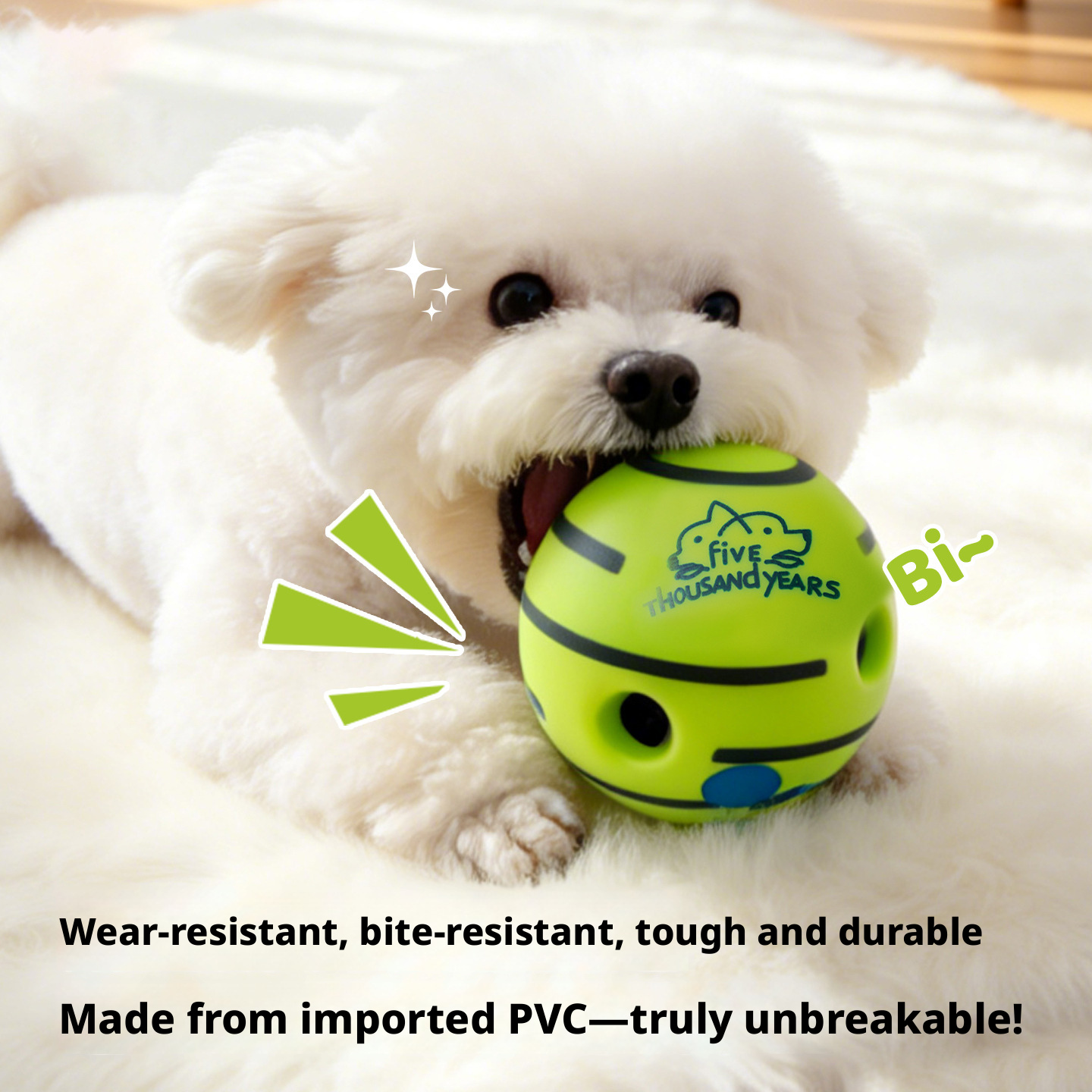 Squeaky Dog Toy Ball – Durable Chew Toy for Large Breeds, Boredom Relief & Teeth Grinding