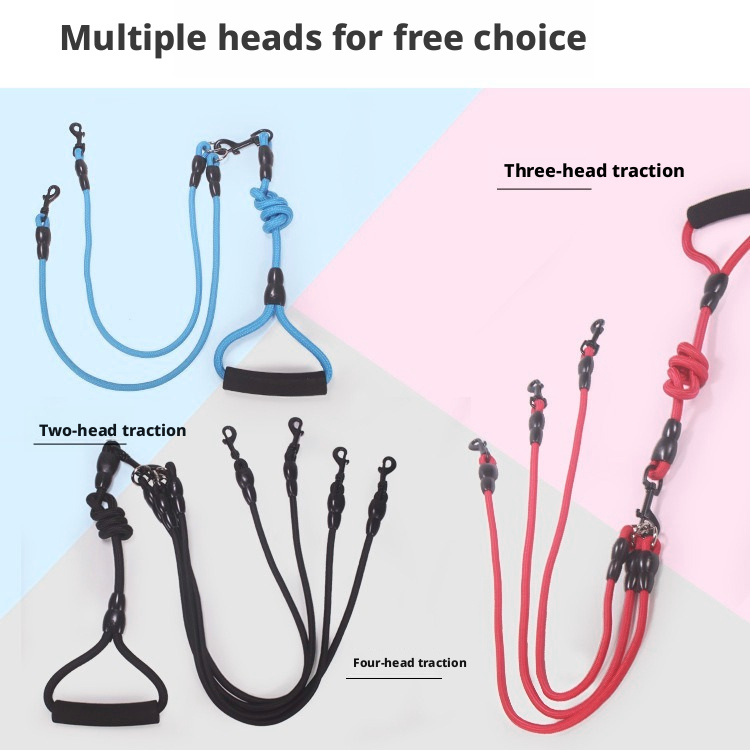 Detachable 2-in-1 Dog Leash – Multi-Head Coupler for Walking Two Dogs