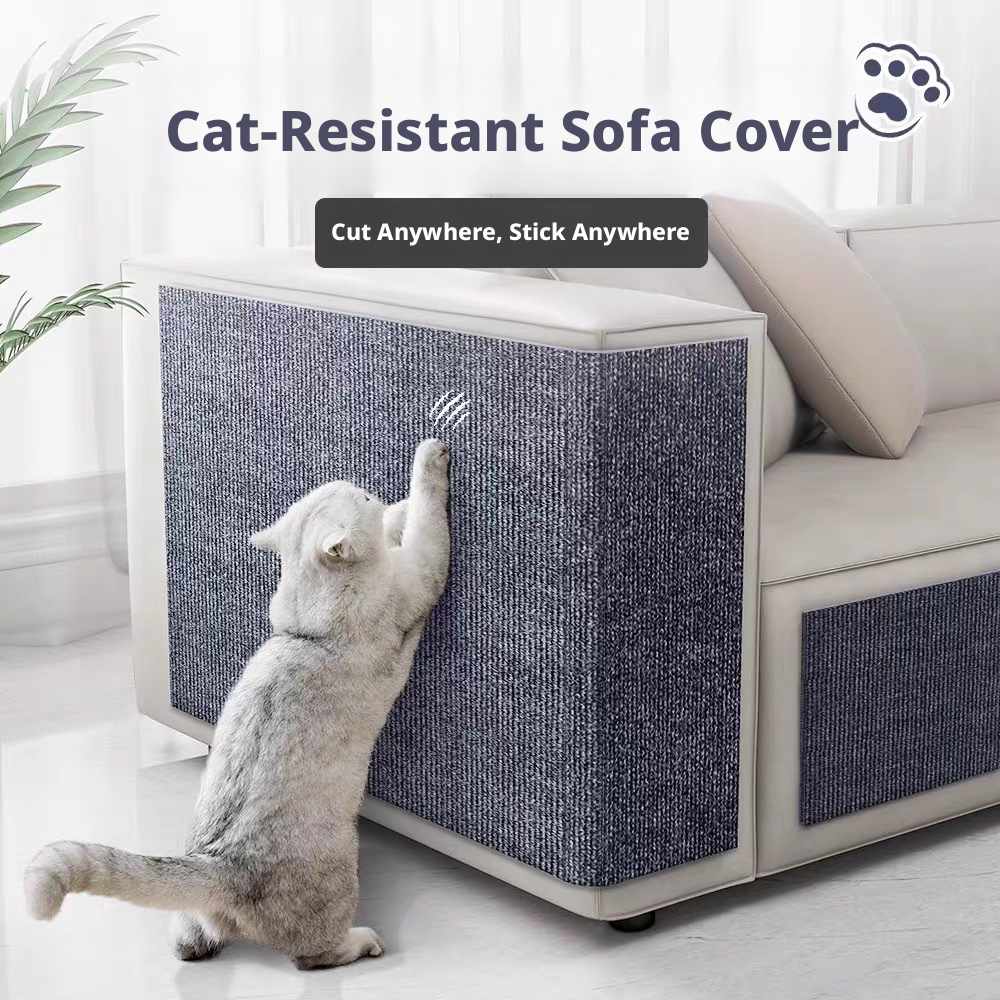 Cat Scratch Protector for Sofa – Self-Adhesive Furniture Guard for Fabric & Leather, Cut-to-Size