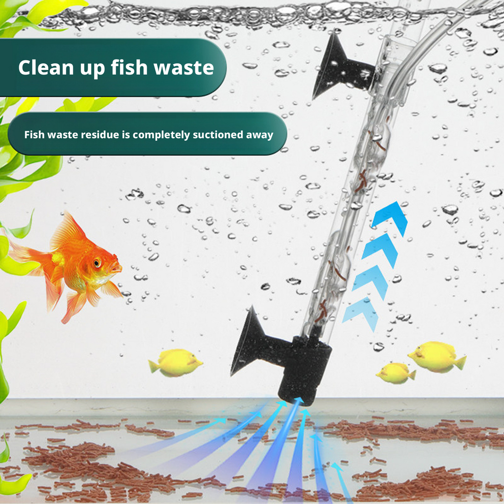 Air-Lift Aquarium Gravel Cleaner – Pneumatic Poop Suction & Waste Remover with Oxygenation