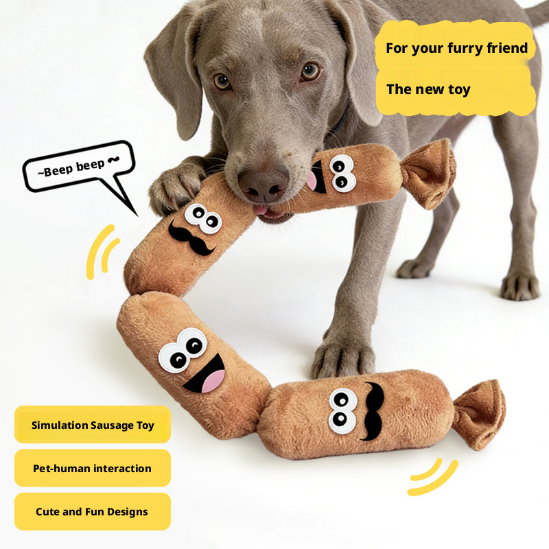 Squeaky Plush Sausage Dog Toy – Large Air Squeaker, Interactive & Durable for Small to Medium Breeds
