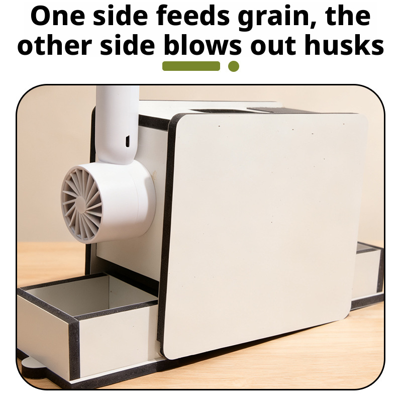 Bird Seed Hull Remover – Efficient Wooden Grain Separator for Parrots & Small Birds