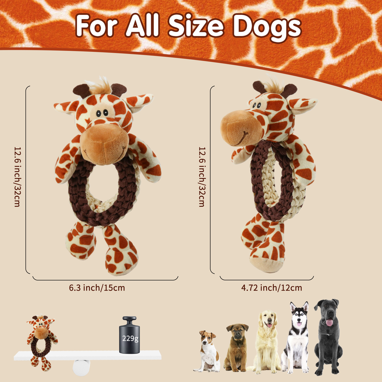 Durable Dog Tug & Chew Toy – Rope Knot with Squeaker, Perfect for Interactive Play, Teeth Grinding, and Tug-of-War