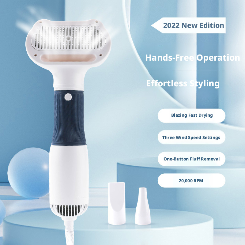 High-Power Electric Hot Air Pet Comb, Blower Brush for Drying and Deshedding Dogs Cats