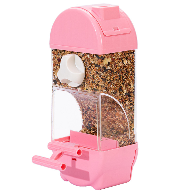 New Transparent Parrot Feeder – Hanging with Screw, Gravity Food Dispenser for Budgies & Lovebirds