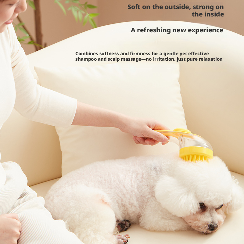 Silicone Pet Bathing Brush – Dog Cat Shower Scrubber & Massage Comb, Grooming Cleaner Tool for Deep Skin Exfoliation
