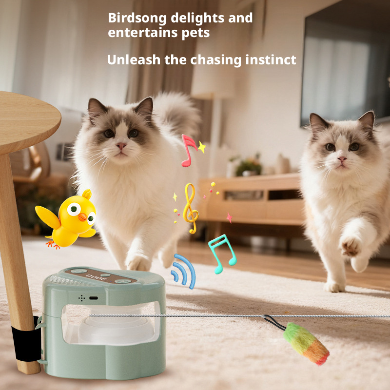 Smart Remote Control Cat Toy – Interactive Self-Play Toy with Sound Simulation & Loop Mode