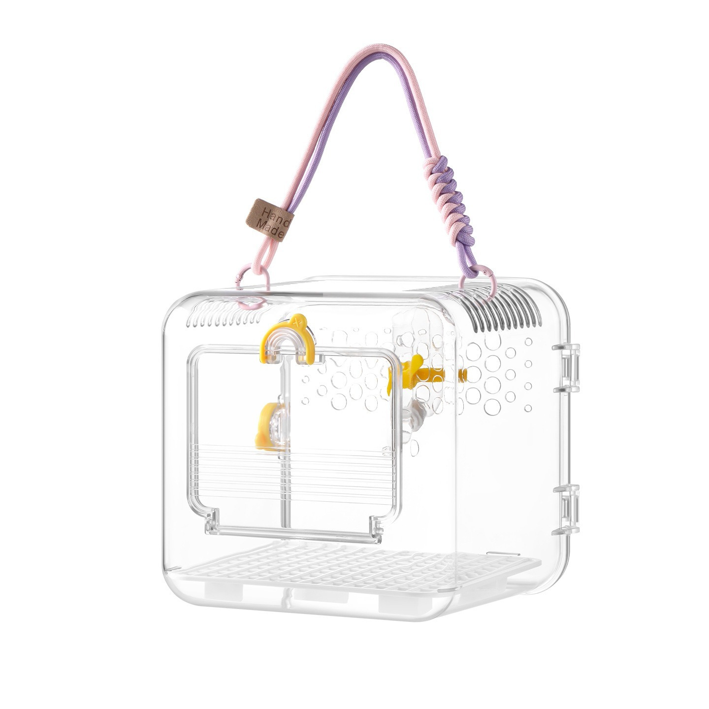 Portable Transparent Bird Carrier – Breathable Outdoor Travel Cage for Parakeets, Cockatiels & Lovebirds, Escape-Proof Design for Small Parrots