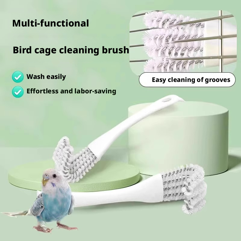 Multifunctional Bird Cage Cleaning Brush, Scraper, and Poop Remover Tool for Parrot Cages