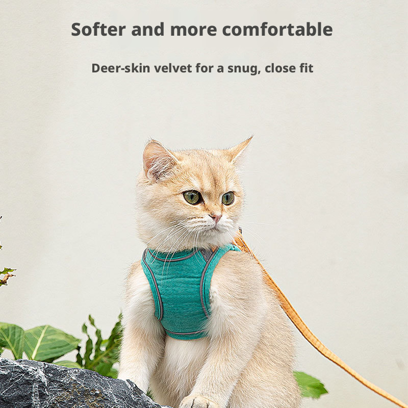 Adjustable Escape-Proof Cat Harness and Leash Set – Cute Breathable Vest for Small Dogs, Anti-Pull & Secure for Outdoor Walks