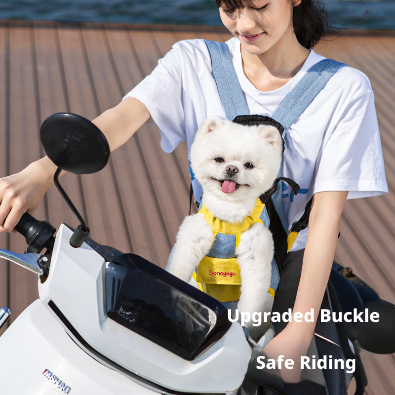 Portable Pet Carrier Backpack – Breathable Hemp Cotton Double Shoulder Cat & Dog Travel Bag with Four-Leg Front Opening for Outdoor Hiking