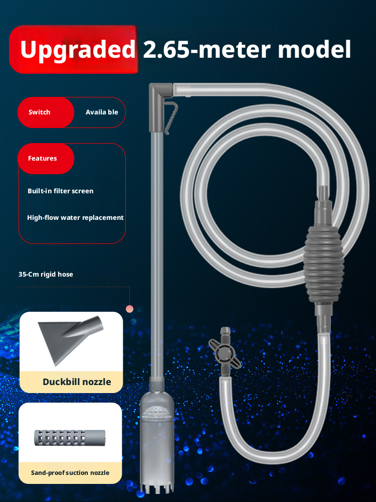 Aquarium Siphon Vacuum – Automatic Gravel Cleaner & Poop Suction for Fish & Turtle Tanks