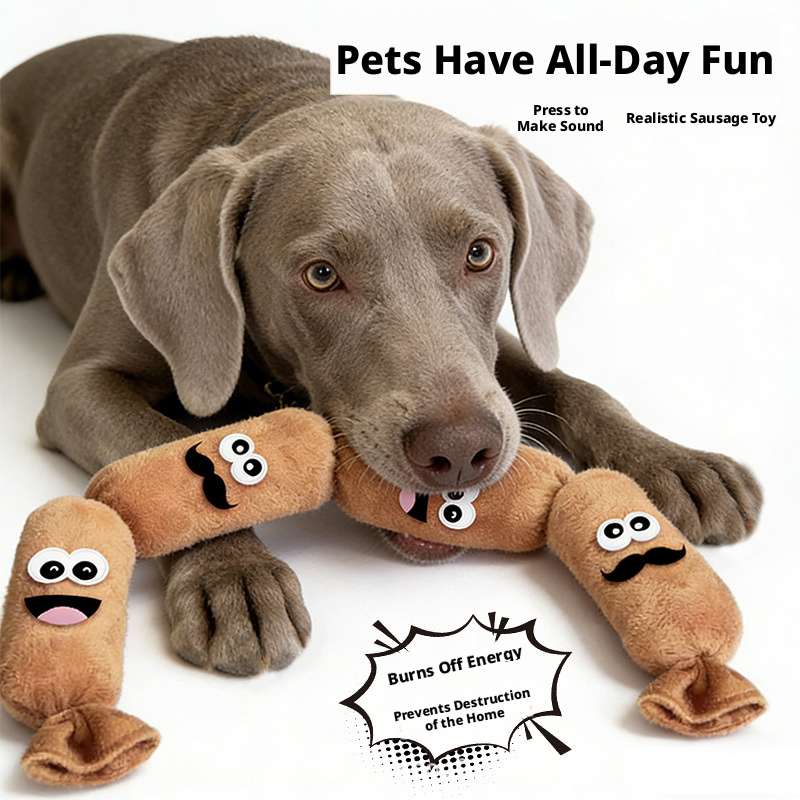 Squeaky Plush Sausage Dog Toy – Large Air Squeaker, Interactive & Durable for Small to Medium Breeds