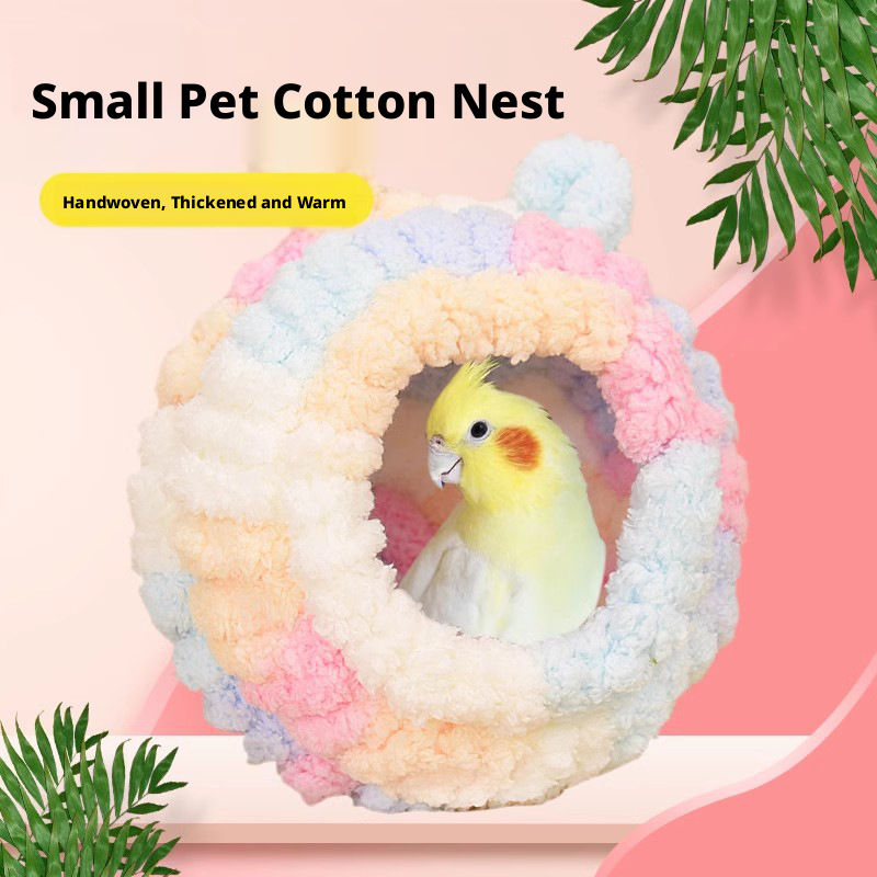 Warm Bird Nest – Thick Cotton Winter Nest for Parrots & Small Birds – Hanging Breeding Nest for Bird Cages