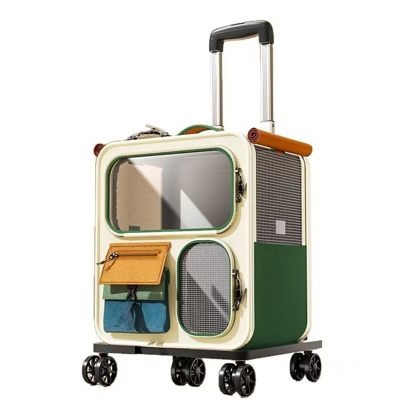 Rolling Cat Carrier Suitcase – Large-Capacity Transpet Backpack with Wheels for Multiple Cats