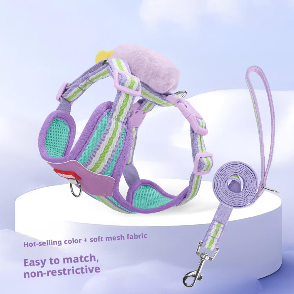 Escape-Proof Vest Dog Harness with Leash – No-Pull Pet Backpack for Small Dogs