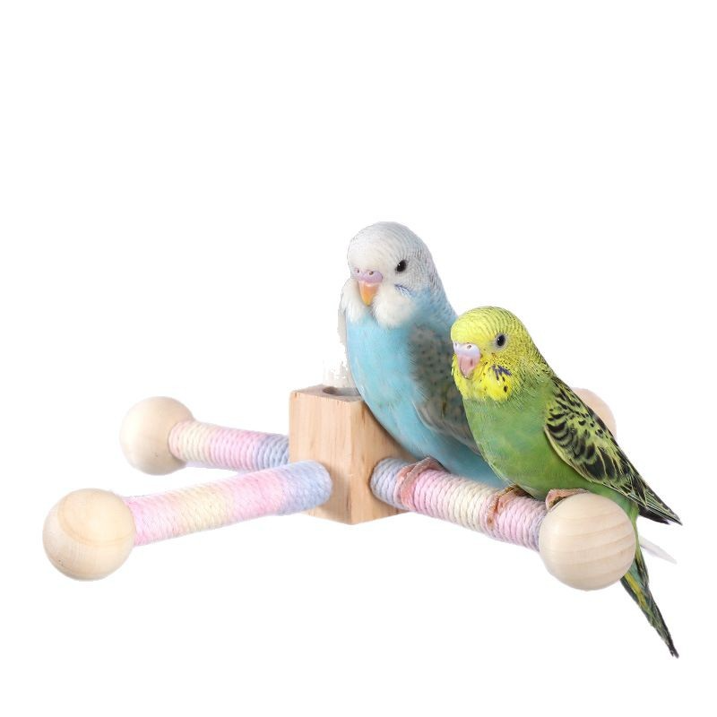Rotating Perch for Parrots – Windmill Standing Toy, Hanging Interactive Chewing & Foot Toy for Bird Cage, Nail & Beak Grinding