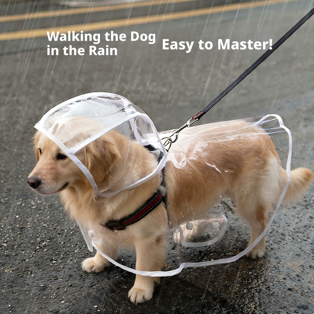 Full Coverage Waterproof Dog Raincoat – Transparent Visible Rain Poncho for French Bulldog, Teddy, Bichon, Small Medium Large Dogs