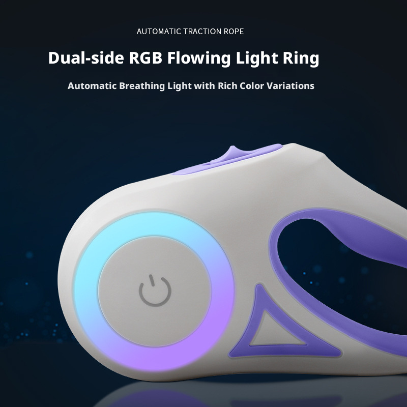 LED Dog Leash Retractable – Glowing Auto-Lock Leash with Comfort Grip, Non-Slip Handle