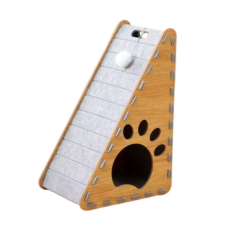 Corner Cat Scratcher & Bed – Triangular Vertical Felt Scratcher, Wear-Resistant, Non-Shedding, Prevents Sofa Scratching