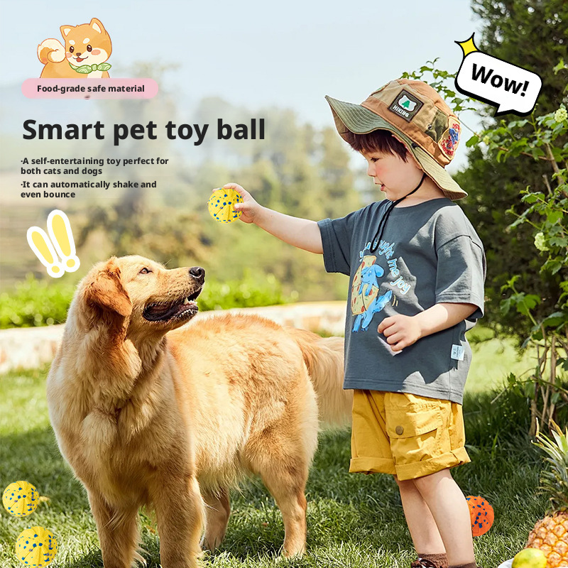 Smart Dog Toy Ball – ETPU Popcorn Bouncing Ball, Jump & Spin Interactive Toy for Dogs