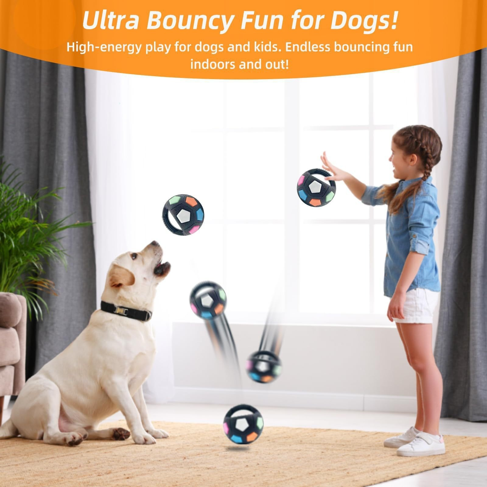 Squeaky Soccer Dog Toy with Handle – Interactive Toy for Boredom Relief & Energy Burning