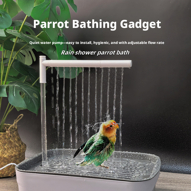 Automatic Circulating Bird Bath Tub, Electric Parrot Bathing Basin for Budgie Lovebird Small Birds