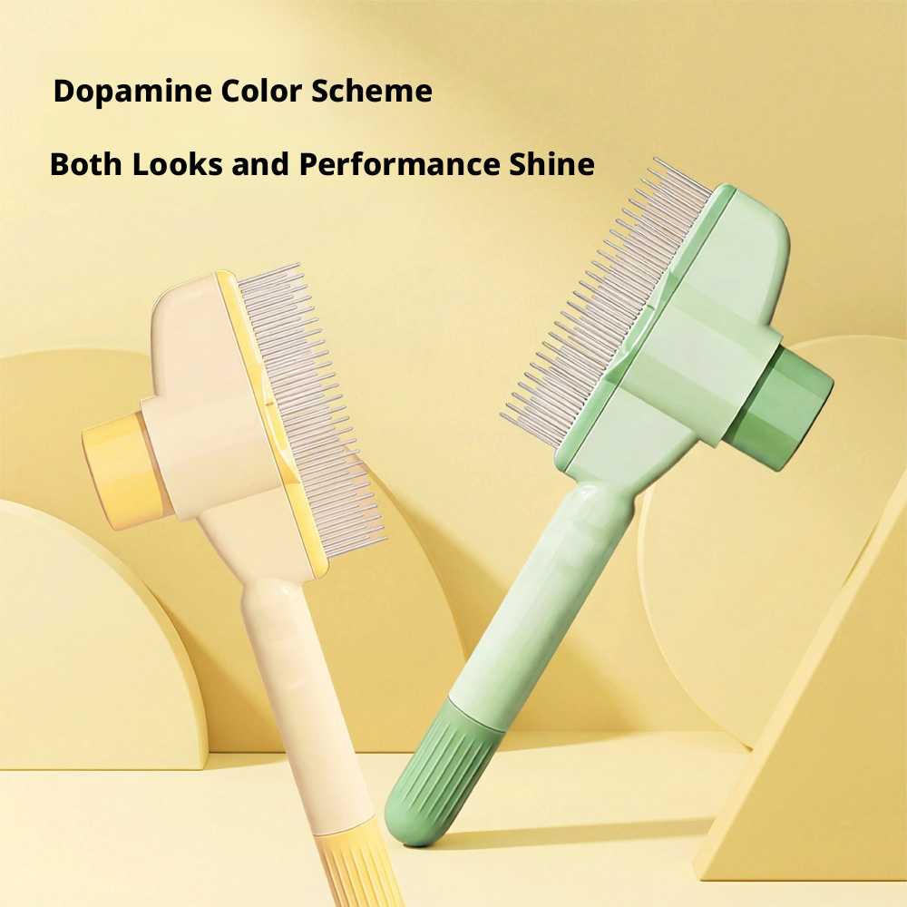 Pet Deshedding & Dematting Comb – Grooming Brush for Long-Haired Dogs & Cats