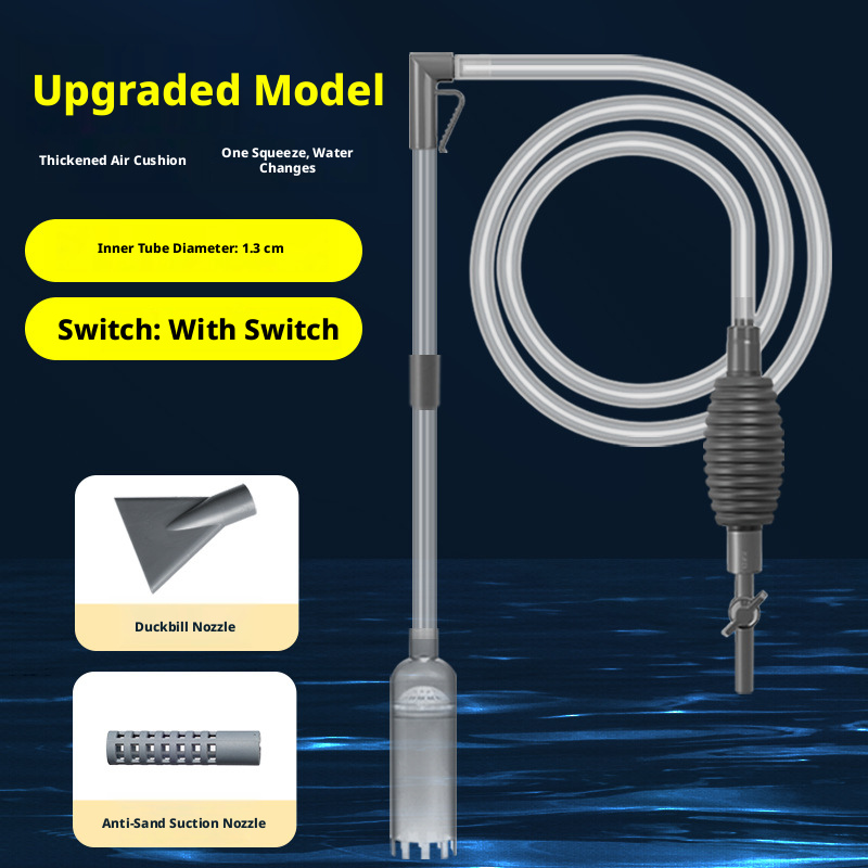 Aquarium Siphon Vacuum – Automatic Gravel Cleaner & Poop Suction for Fish & Turtle Tanks