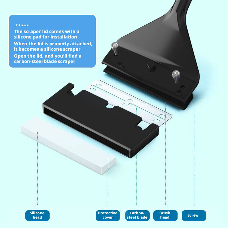Algae Scraper for Aquarium, Fish Tank Glass Cleaner, Planted Tank Algae Remover, Aquascape Cleaning Tool, Stainless Steel Blade Scraper
