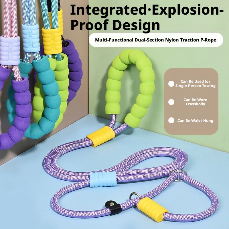 Anti-Pull Dog Leash – P-Rope & P-Chain Training Leash for Small to Large Breeds