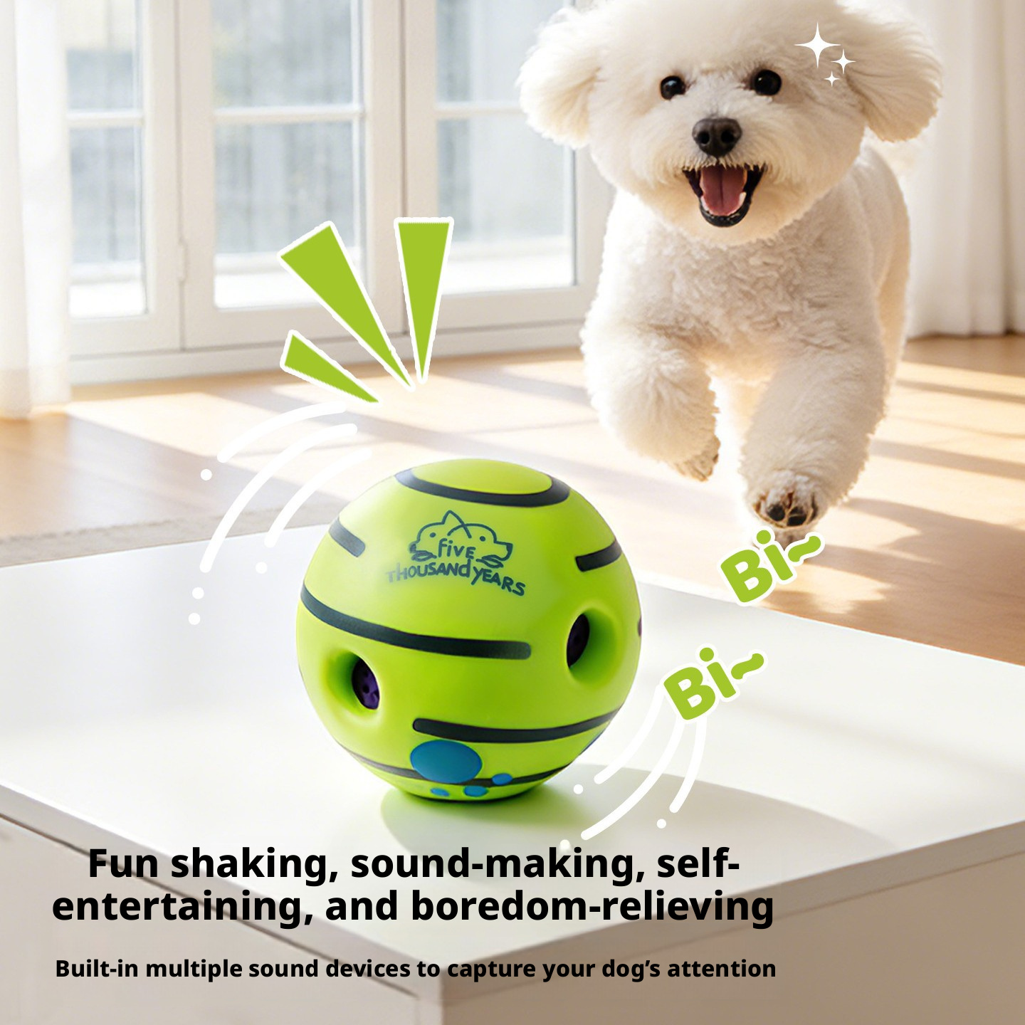 Squeaky Dog Toy Ball – Durable Chew Toy for Large Breeds, Boredom Relief & Teeth Grinding