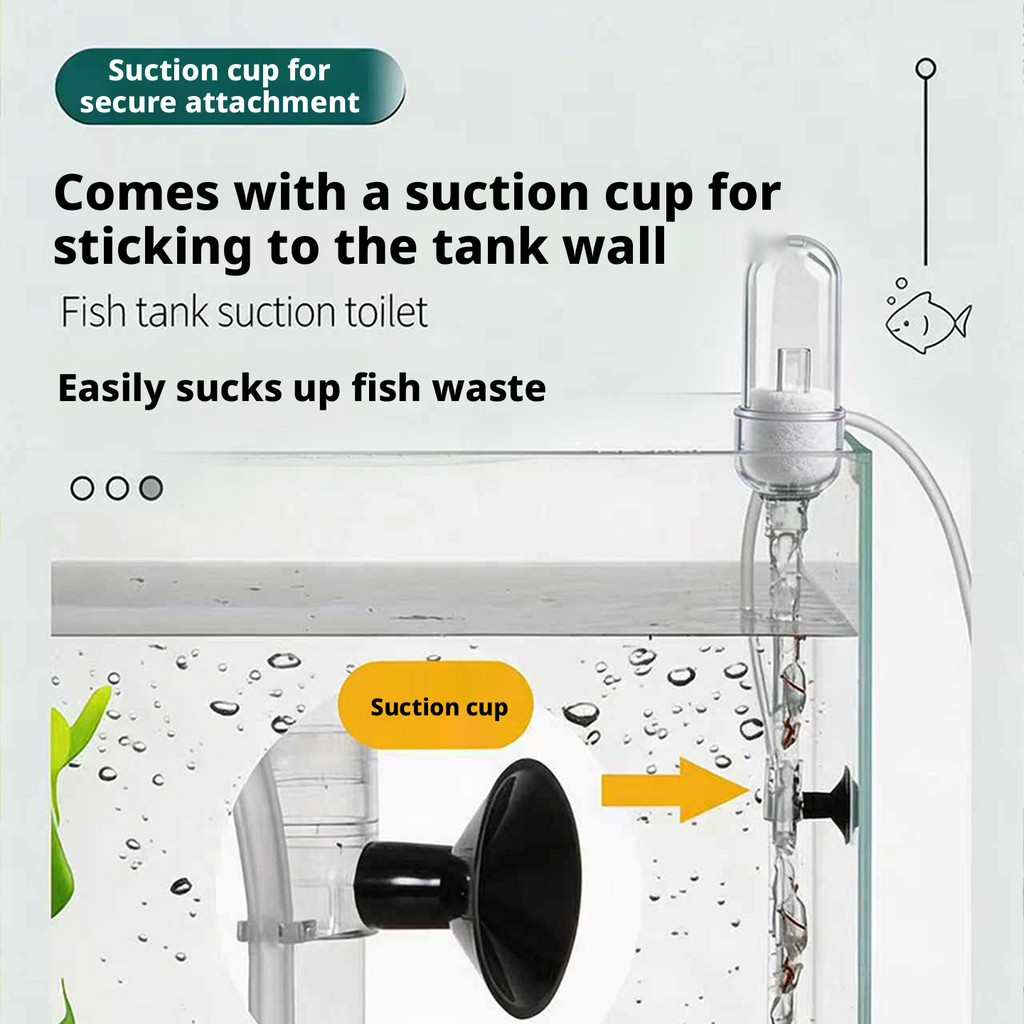 Air-Lift Aquarium Gravel Cleaner – Pneumatic Poop Suction & Waste Remover with Oxygenation