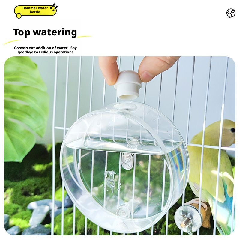 Large Capacity Hanging Bird Water Bottle Needle Valve for Parrots Cockatiels