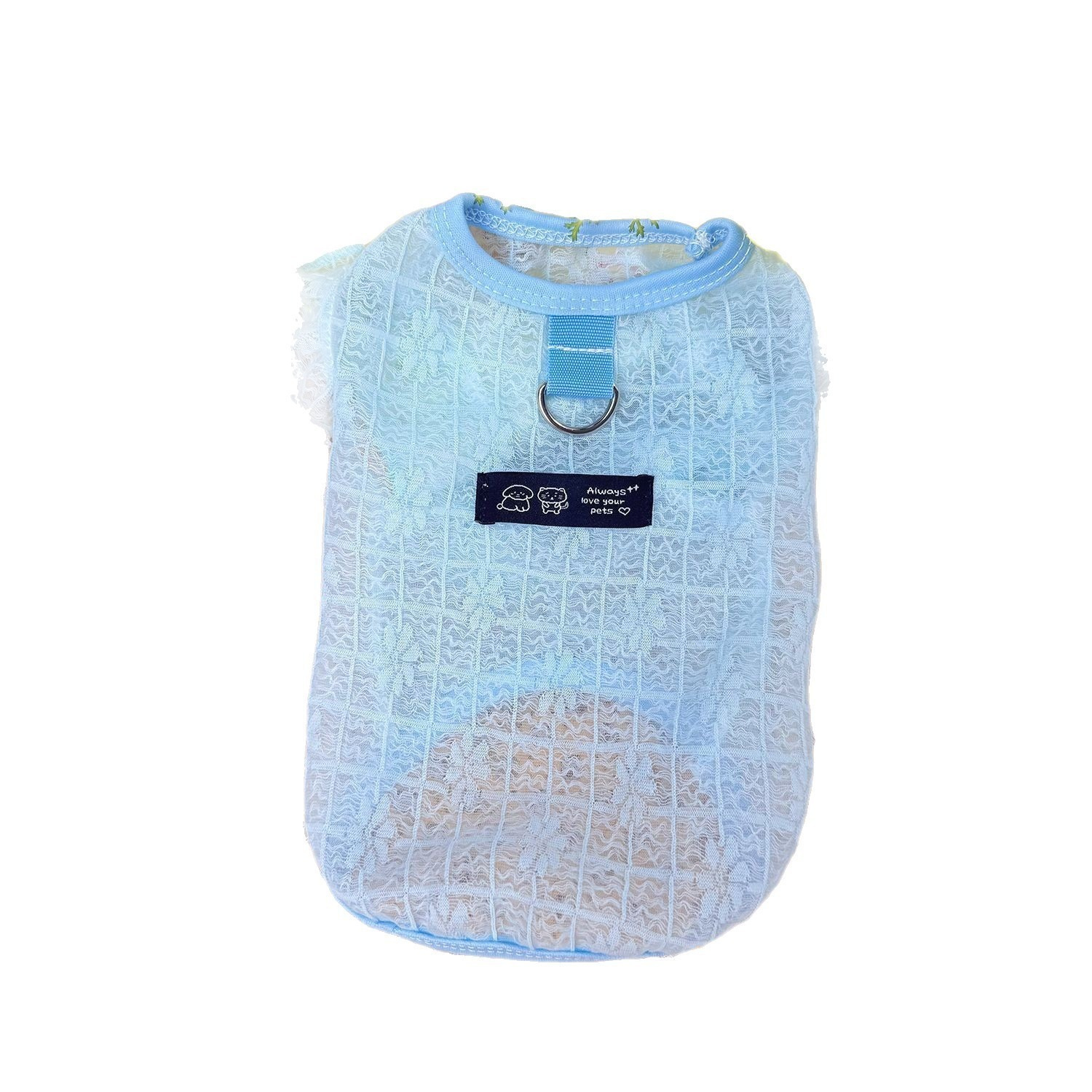 Summer Mesh Breathable Pet Vest, Flutter Sleeve Hollow Out Dog Cat Shirt for Teddy Bichon