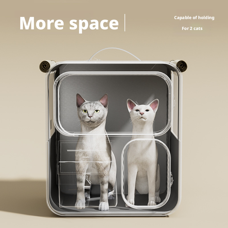Rolling Cat Carrier Suitcase – Large-Capacity Transpet Backpack with Wheels for Multiple Cats